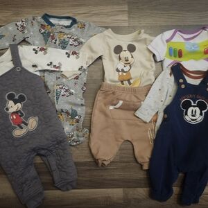 Disney Mickey Mouse Kids Footies Set - Gray, Beige, Navy